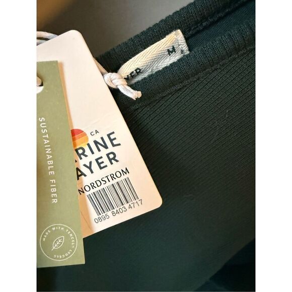 Marine Layer Lexi Rib V-Neck Maxi Dress In Green Gables - Picture 9 of 11